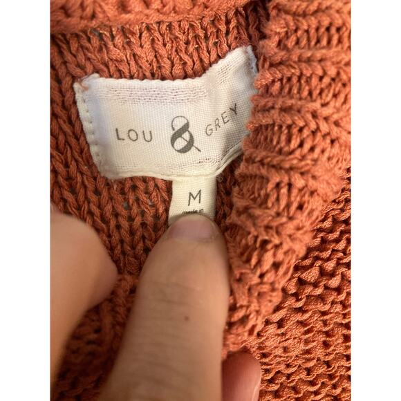 Lou & Grey Coral Linen Cotton Mock Turtleneck Sleeveless Knit Sweater Sz M - Picture 7 of 7